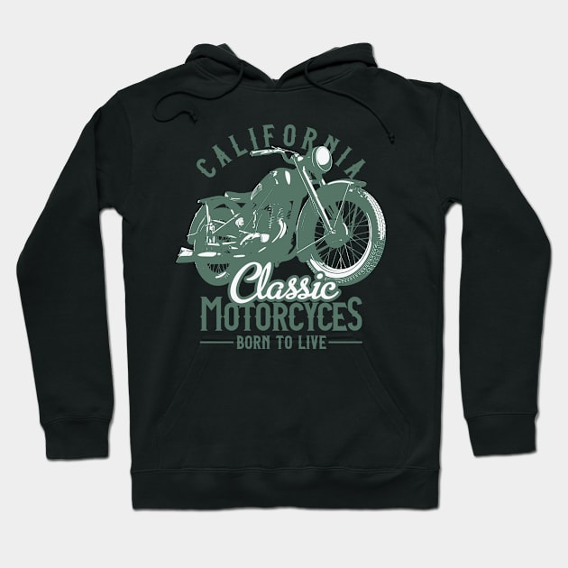 California classic motocycle Hoodie by Design by Nara